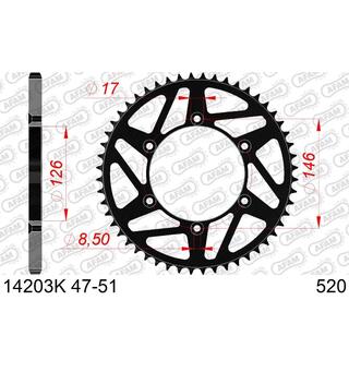 AFAM Bakdrev, St&#229;l Sort 520- Kawa/Suzuki KLX/DR/DR-Z/RM/RM-X/RM-Z/TS