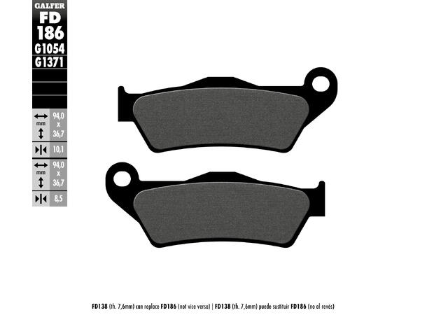 Galfer Bremseklosser, Semi-metall Anbefalt for urban/off-Road/Custom 