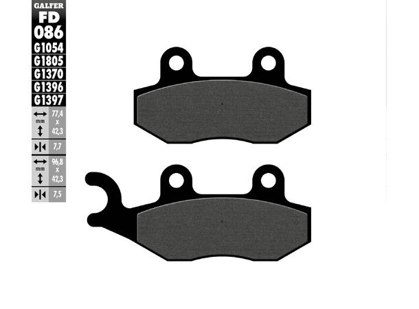 Galfer Bremseklosser, Semi-metall Anbefalt for urban/off-Road/Custom 