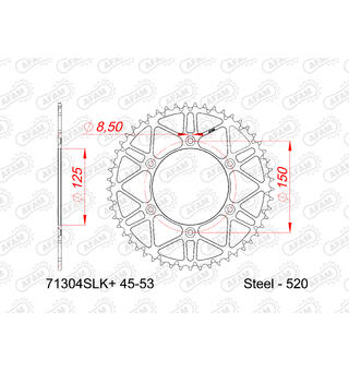 AFAM Bakdrev, St&#229;l SLK+ #520- GG/KTM/HQ+ EC/EX/FC/FE/FX/TC/TE/TX/EXC/-F/SX/-F/XC+