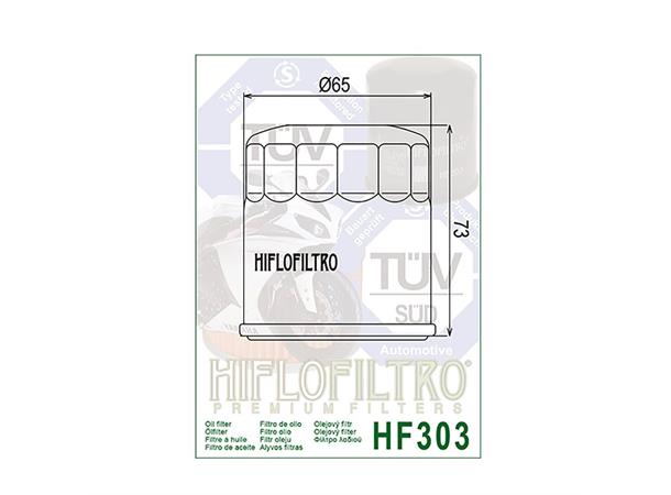 Hiflo HF303 Oljefilter Honda/Kawasaki Polaris/Yamaha MC/ATV Motorspeed AS