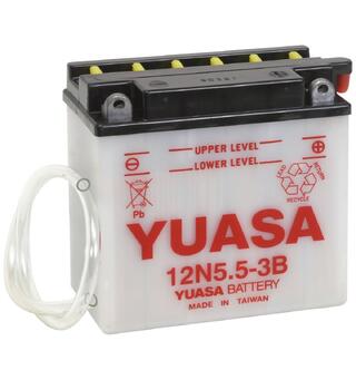 Yuasa 12N5.5  ATV/MC/Sn&#248;scooter Batteri m/Syrebeholder