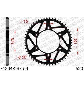 AFAM Bakdrev St&#229;l Sort 520-GG/KTM/HQ,45T EC/EX/FC/FE/FX/TC/TE/TX/EXC/-F/SX/-F/XC+