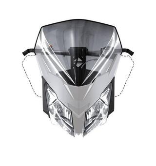 Ski-Doo H&#248;y Vindskjerm - R&#248;ykfarget REV-XM, XS, 46 cm