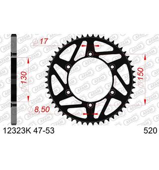 AFAM Bakdrev 520 St&#229;l Sort - WR/YZ+, 48T CB/NX/XL/XR/TTR/WR/YZ++