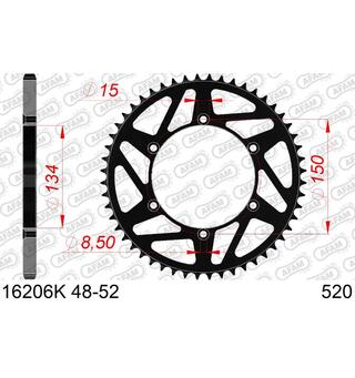 AFAM Bakdrev 520 St&#229;l Sort - KX/KXF, 49T KX250, KX250F, KX450F/X