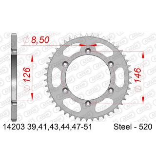 AFAM Bakdrev, St&#229;l Sort 520-Kaw/Suz 49T KLX/DR/DR-Z/RM/RM-X/RM-Z/TS