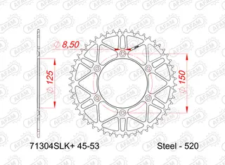 AFAM Bakdrev, St&#229;l SLK+ #520- GG/KTM/HQ+ EC/EX/FC/FE/FX/TC/TE/TX/EXC/-F/SX/-F/XC+