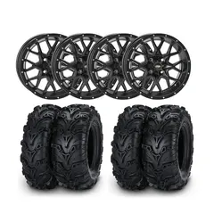 Hjulpakke 20 - Can-Am 4x4 - 26&quot;/12&quot; ITP Mud Lite 2 E4, ITP Hurricane Sort