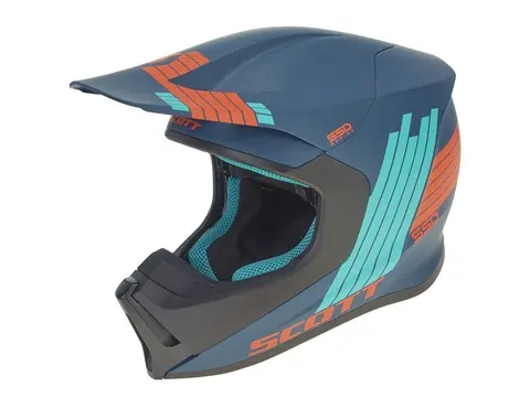 Scott 550 Stripes Crosshjelm - Bl&#229;/Oransj MIPS, Conehead, Termo shell