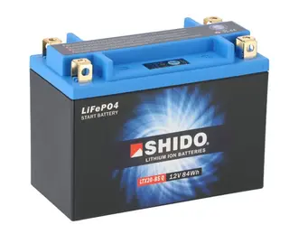 Shido LTX20L-BS Lithium - 12V ATV/MC/Sn&#248;scooter Batteri 12V, 7Ah, 84Wh, 175x87x155