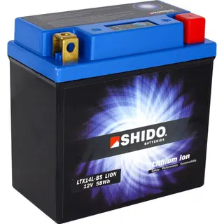 Shido LTX14L-BS Lithium - 12V ATV/MC/Sn&#248;scooter Batteri 12V, 4Ah, 48Wh, 150x87x145