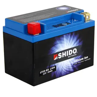 Shido LTX9-BS Lithium - 12V ATV/MC/Sn&#248;scooter Batteri 12V, 3Ah, 36Wh, 150x87x105